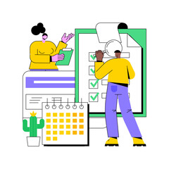 Project delivery abstract concept vector illustration.