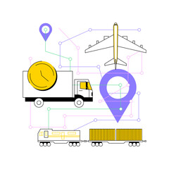 Transport network abstract concept vector illustration.