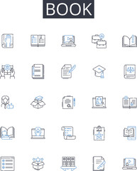 Book line icons collection. Restoration, Rejuvenation, Resurgence, Renewal, Refreshment, Rebirth, Regeneration vector and linear illustration. Reawakening,Reinvention,Refurbishment outline signs set