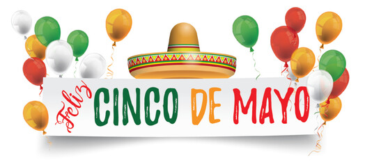 Paper Banner Buntings Chili Sombrero Feliz Cinco de Mayo