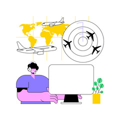 Air traffic control abstract concept vector illustration.