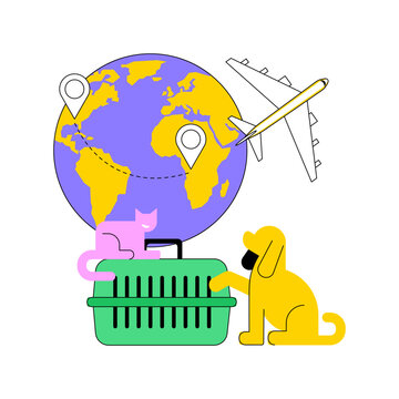 recommend clip art: Transport of animals abstract concept vector illustration.