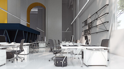 Bright interior of office.