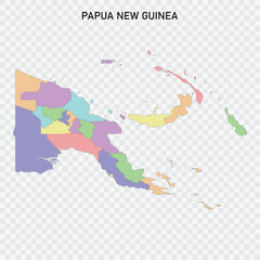 Isolated colored map of Papua New Guinea with borders