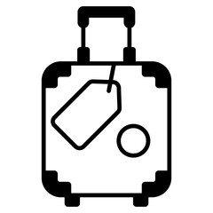 Carefully crafted icon design of luggage bag in trendy style, travel baggage vector customizable design