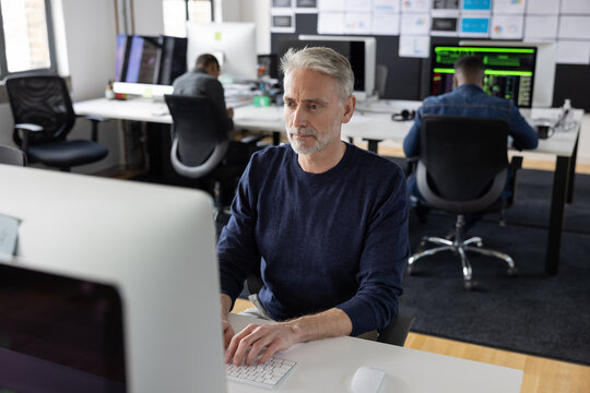 Senior businessman working in an office
