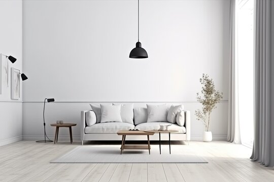 living room with sofa, ai generative