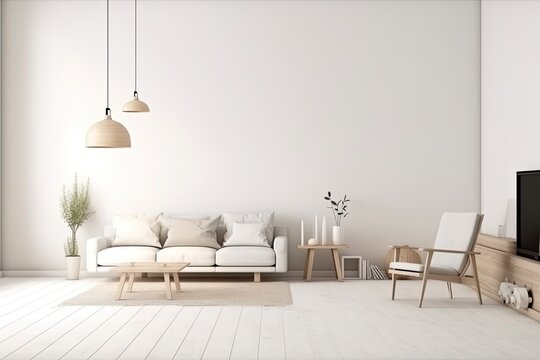 living room with sofa, ai generative