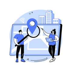 Local search optimization abstract concept vector illustration.