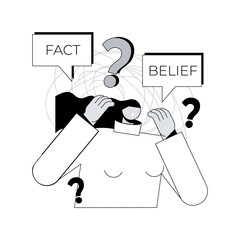 Cognitive dissonance abstract concept vector illustration.