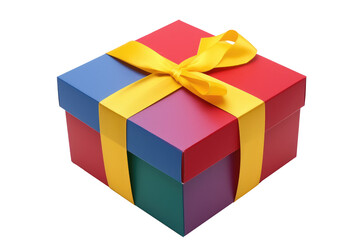 Colorful gift box isolated on transparent background
