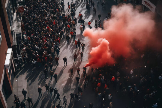 Ultras Hooligans Football Fans Mob masked and black dressed