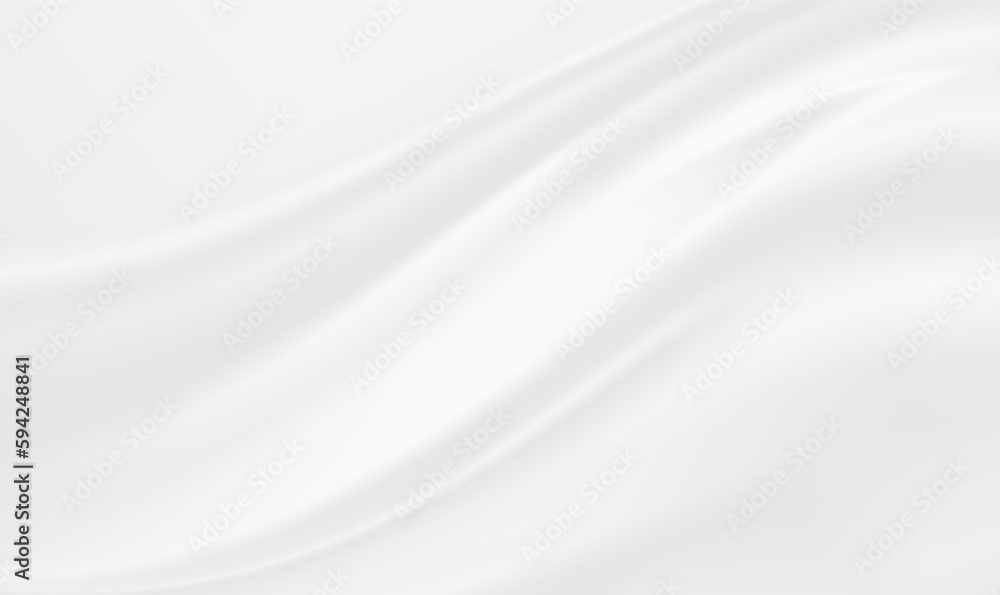 Poster luxury white cloth background abstract with soft waves. white fabric smooth texture background. whit