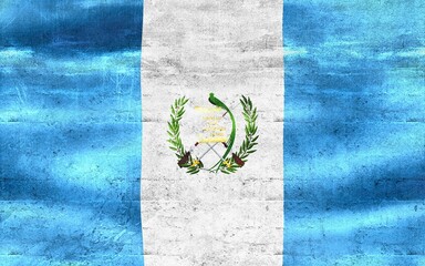 Guatemala flag - realistic waving fabric flag