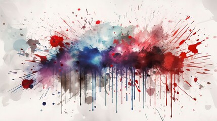 Fototapeta premium 4th of_july red white blue painting banner design vector , American Flag concept. Splash Color. Generative AI