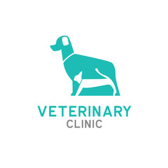 Veterinary logo isolated on white background, vector illustration