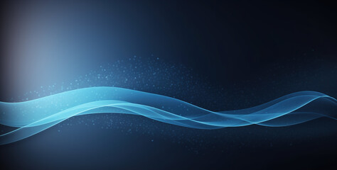 a single thin wave carries dust in wind flow deep blue stylish background