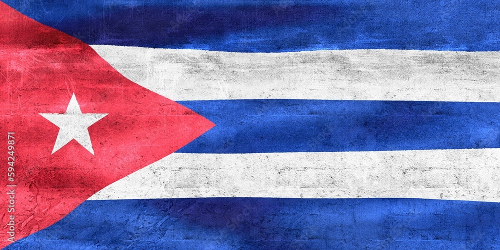 Sticker Cuba flag - realistic waving fabric flag