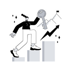 Key to success abstract concept vector illustration.