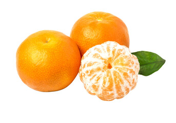 Tangerine orange with leaves
