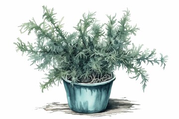plant in a pot,Plant illustration. Generative AI