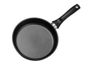 Top view of new empty frying pan