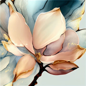 Abstract magnolia flower, delicate botanical floral background