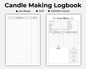 Candle Making Logbook Or Notebook, Low Content kdp Interior Template 