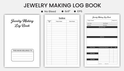 Jewelry Making Logbook Or Notebook, Low Content kdp Planner