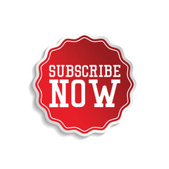 Subscribe button label on white background. vector illustration