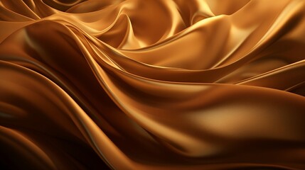 Fototapeta premium Golden silk waving, wallpaper, Generative AI