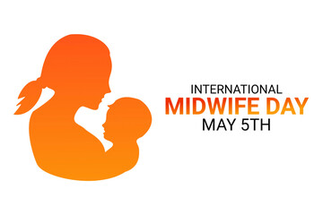 International Midwife Day. May 5Th.  illustration. Design concept for greeting card and banner.