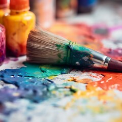 Fototapeta premium Vibrant Watercolor Brush Strokes: A Burst of Color for Your Artistic Creations