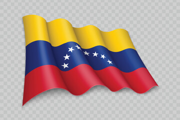 3D Realistic waving Flag of Venezuela