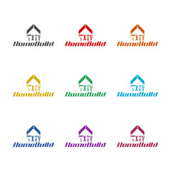 Home Build icon isolated on white background. Set icons colorful