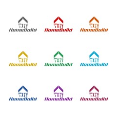 Home Build icon isolated on white background. Set icons colorful