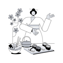 Japanese food abstract concept vector illustration.