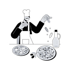 Italian cuisine abstract concept vector illustration.