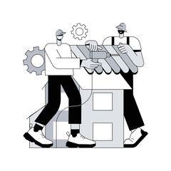 Roofing services abstract concept vector illustration.