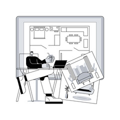 Interior design abstract concept vector illustration.