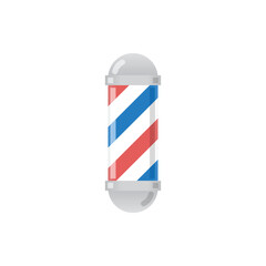 Old fashioned vintage glass barber shop pole with stripes. Vector illustration.