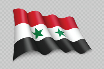 3D Realistic waving Flag of Syria