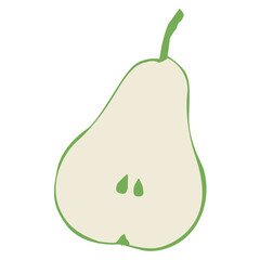 Sliced half pear