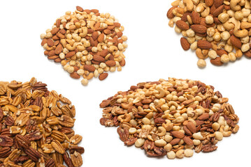 Pecan-nut isolated on white background.