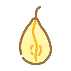 pear dried fruit color icon vector illustration
