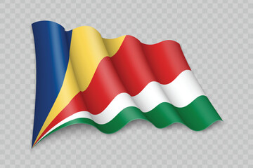 3D Realistic waving Flag of Seychelles