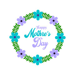 Floral happy mother's day vector illustration
