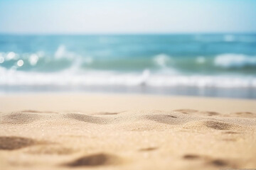 Fototapeta na wymiar Beach Landscape with Sunlight and Sea blur Background