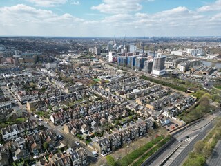 Wansworth southwest London UK Drone, Aerial, .Streets and roads Wansworth southwest London UK Drone, Aerial, ..