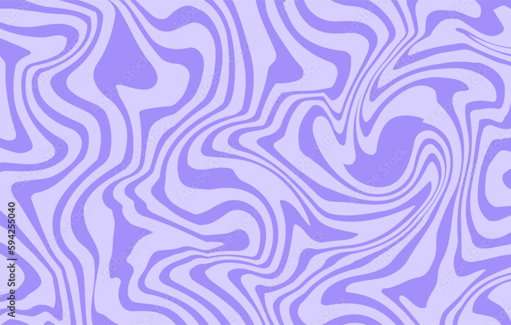 Poster Abstract horizontal background with colorful waves. Trendy vector illustration in style retro 60s, 70s. Pastel colors